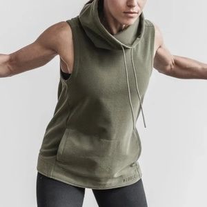 NOBULL Fleece Sleeveless Cowl Neck Pullover | Women’s Large | Army Green